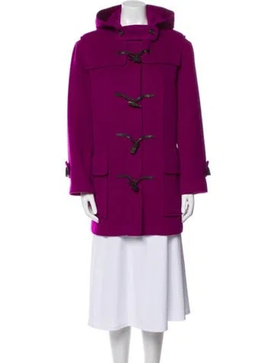 Pre-owned Burberry Wool Parka In Purple