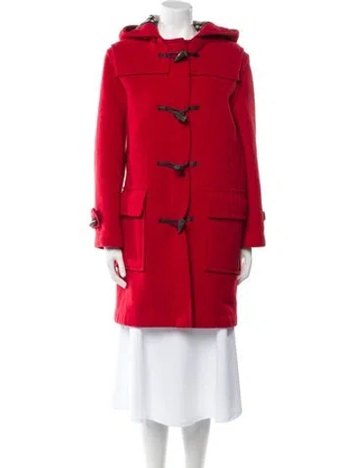 Pre-owned Burberry Wool Parka In Red