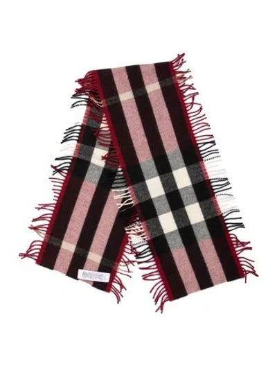 Pre-owned Burberry Kids' Wool Pattern Scarf In Red