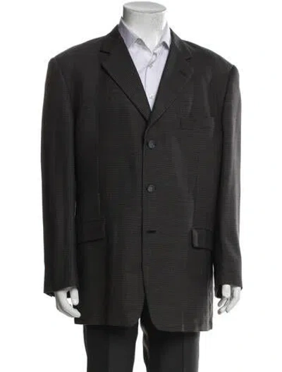 Pre-owned Burberry Wool Patterned Blazer In Brown