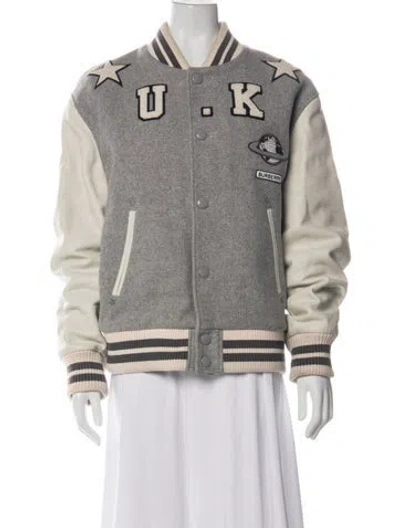 Pre-owned Burberry Wool Patterned Bomber Jacket In Multi