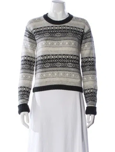 Pre-owned Burberry Wool Patterned Sweater In Gray