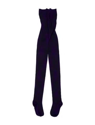 Pre-owned Burberry Wool Patterned Tights W/tags In Purple
