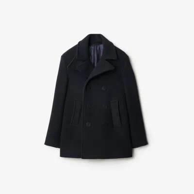 Burberry Wool Silk Tailored Jacket In Black