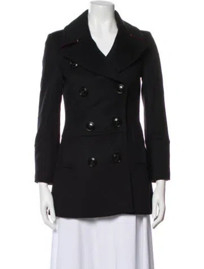 Pre-owned Burberry Wool Peacoat In Black