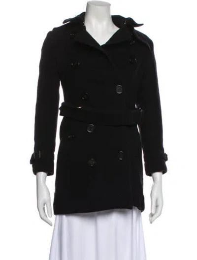 Pre-owned Burberry Wool Peacoat In Black