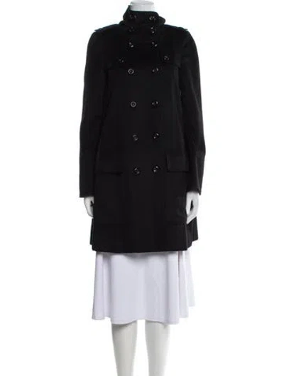 Pre-owned Burberry Wool Peacoat In Black