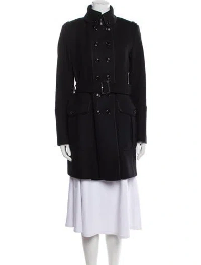 Pre-owned Burberry Wool Peacoat In Black