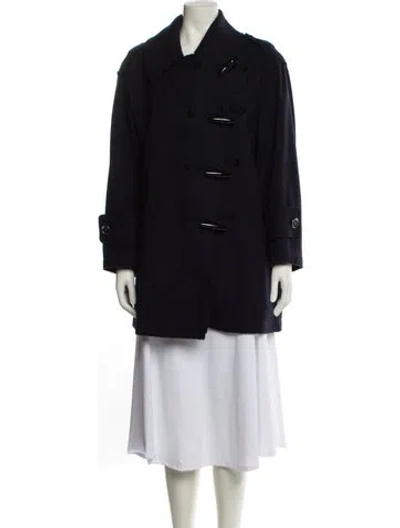 Pre-owned Burberry Wool Peacoat In Black