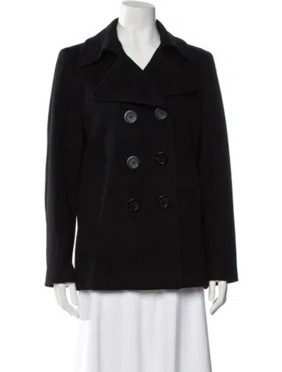 Pre-owned Burberry Wool Peacoat In Black