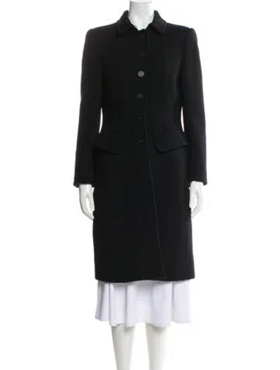 Pre-owned Burberry Wool Peacoat In Black