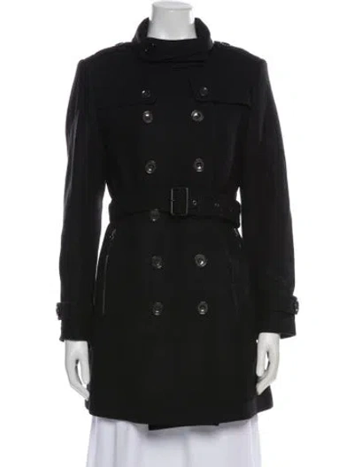 Pre-owned Burberry Wool Peacoat In Black