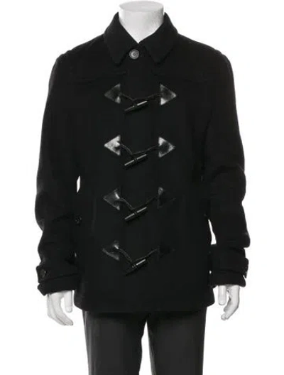 Pre-owned Burberry Wool Peacoat In Black