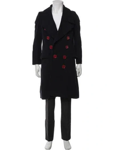 Pre-owned Burberry Wool Peacoat In Black