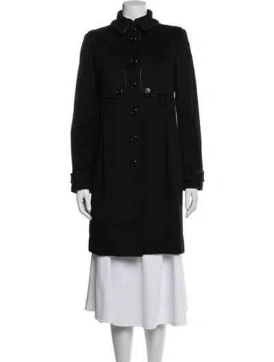 Pre-owned Burberry Wool Peacoat In Black
