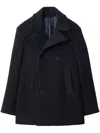 Burberry Wool Silk Tailored Jacket In Blue