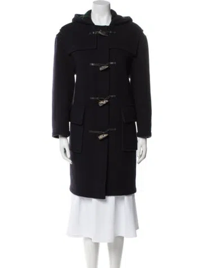 Pre-owned Burberry Wool Peacoat In Blue