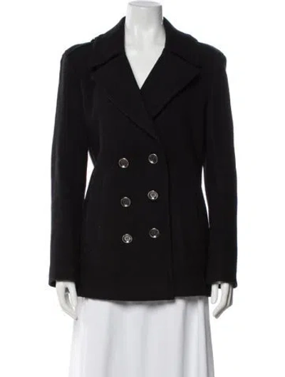 Pre-owned Burberry Wool Peacoat In Blue