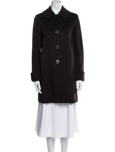 Pre-owned Burberry Wool Peacoat In Brown