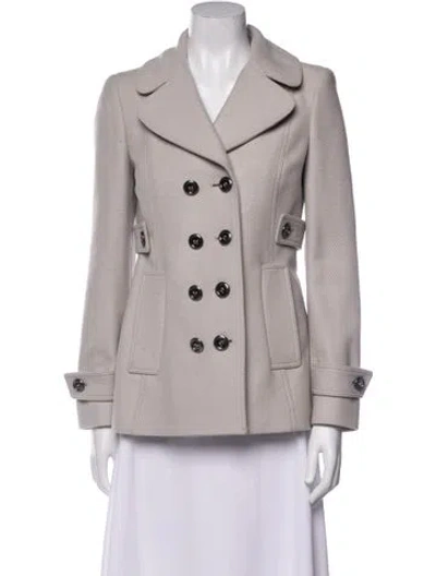 Pre-owned Burberry Wool Peacoat In Gray