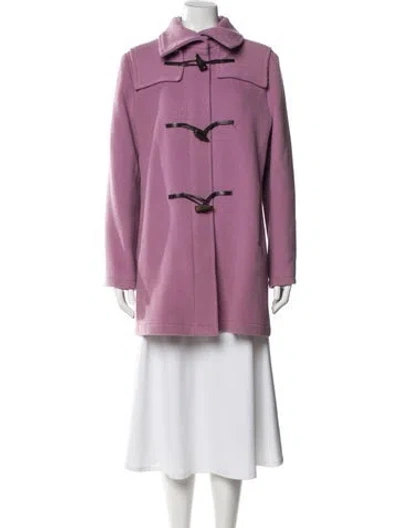 Pre-owned Burberry Wool Peacoat In Purple