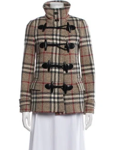 Pre-owned Burberry Wool Plaid Print Jacket In Multi