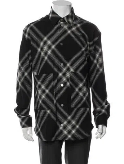 Pre-owned Burberry Wool Plaid Print Jacket In Multicolor