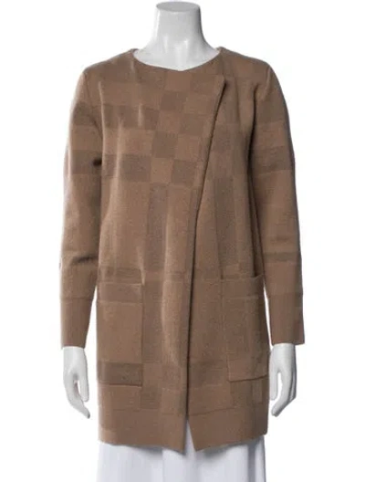 Pre-owned Burberry Wool Plaid Print Jacket In Neutral