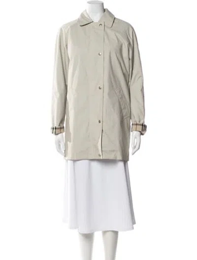 Pre-owned Burberry Wool Plaid Print Jacket In Neutral