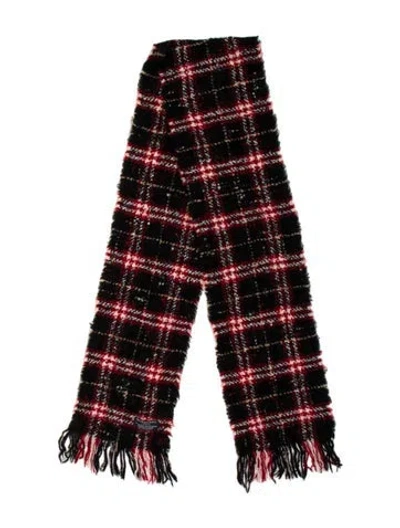 Pre-owned Burberry Wool Plaid Print Scarf In Multi