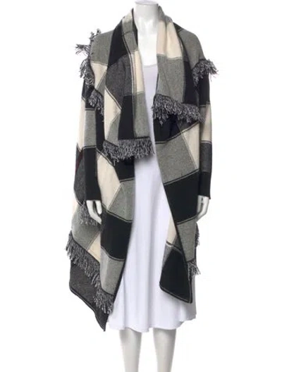 Pre-owned Burberry Wool Plaid Print Sweater In Black
