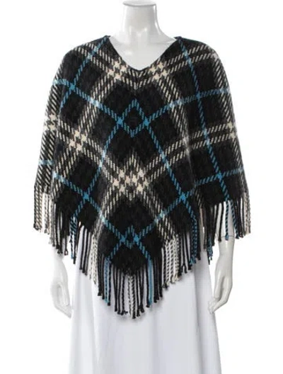 Pre-owned Burberry Wool Plaid Print Sweater In Black