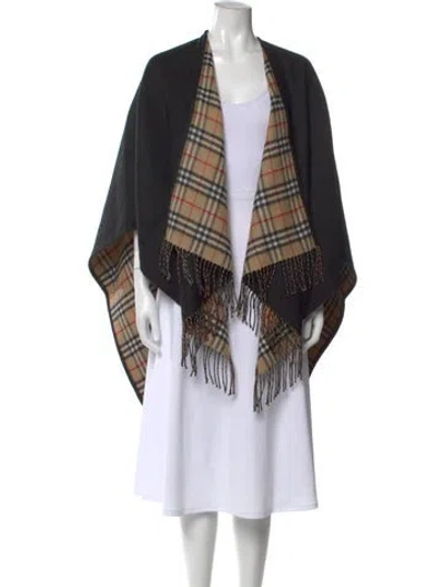 Pre-owned Burberry Wool Plaid Print Sweater In Black