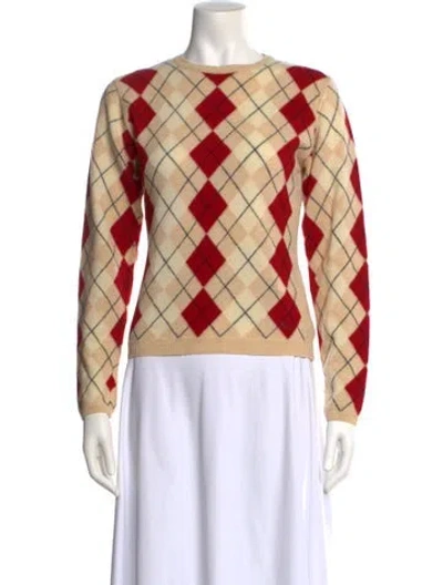 Pre-owned Burberry Wool Plaid Print Sweater In Neutral
