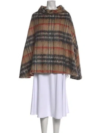 Pre-owned Burberry Wool Plaid Print Sweater In Neutral