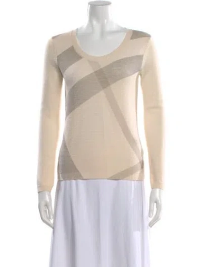 Pre-owned Burberry Wool Plaid Print Sweater In Neutral