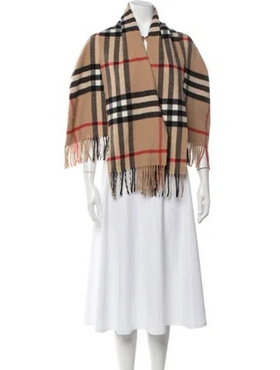 Pre-owned Burberry Wool Plaid Print Sweater In Neutral
