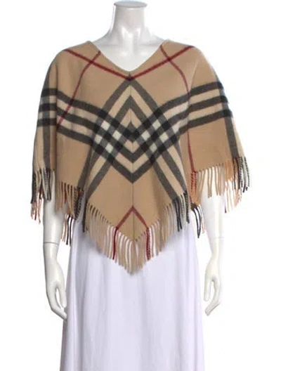 Pre-owned Burberry Wool Plaid Print Sweater In Neutrals