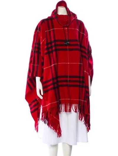 Pre-owned Burberry Wool Plaid Print Sweater In Red