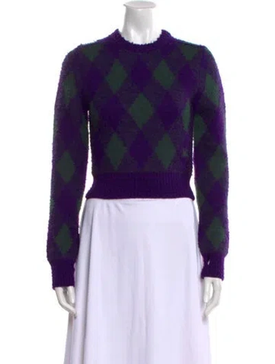 Pre-owned Burberry Wool Plaid Print Sweater W/ Tags In Multi