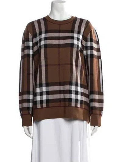 Pre-owned Burberry Wool Plaid Print Sweatshirt In Multicolor