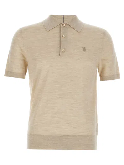 Burberry Wool Polo In Beige