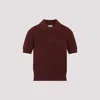 Burberry Bordeaux Wool Polo Shirt In Burgundy