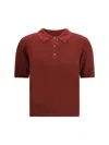 Burberry Bordeaux Wool Polo Shirt In Brown