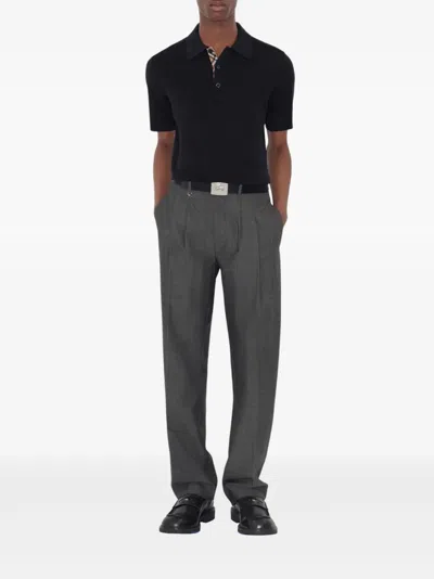Burberry Wool Polo Shirt In Black