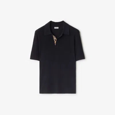 Burberry Straight Short-sleeved Polo Shirt In Black