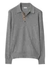 Burberry Long-sleeve Wool Polo Shirt In Gray