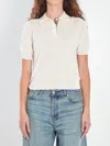 Burberry Short-sleeved Wool Polo T-shirt In White