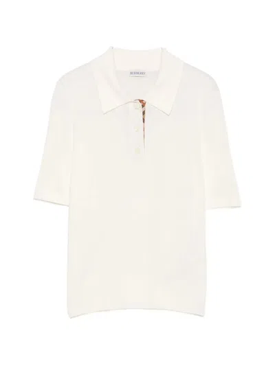 Burberry Wool Polo Shirt In Pink