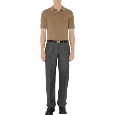 Burberry Wool Polo Shirt In Brown